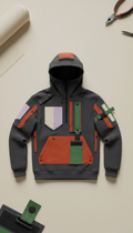 Convertible Technical Hoodie With Attachable Patches