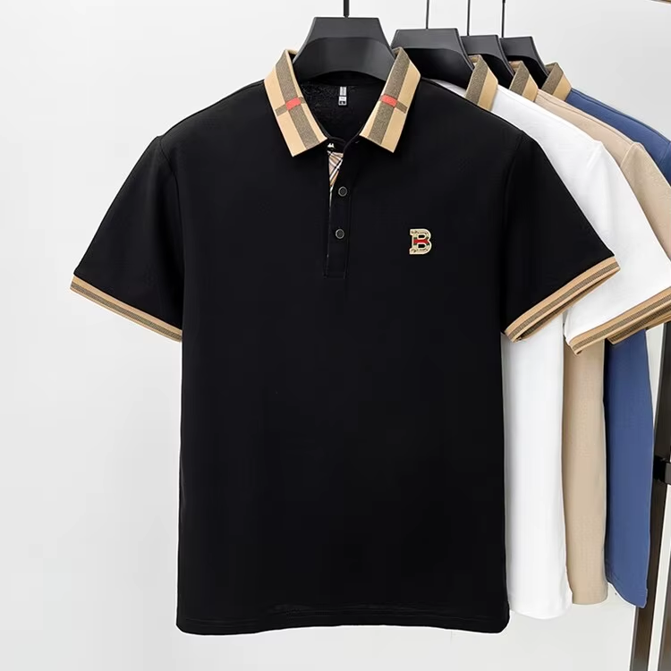 My Store Luxury brand logo short sleeve black polo shirt men summer new high-end silk cotton breathable Paul T-shirt fashion casual men's wear