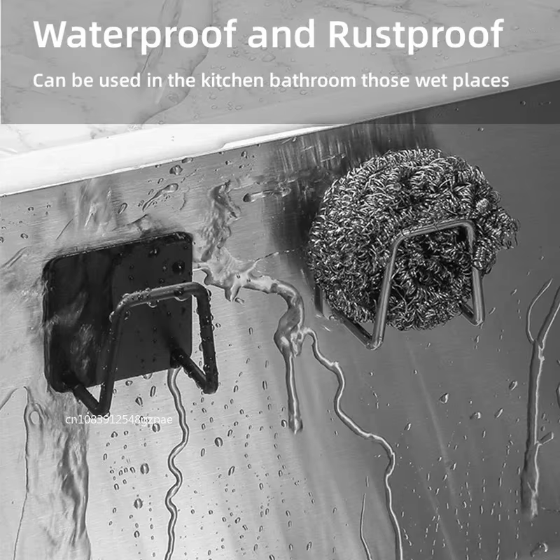Kitchen Sponges Holder Stainless Steel Sink Shelf Adhesive Holders Drain Drying Rack Wall Hooks Accessories Storage Organizer