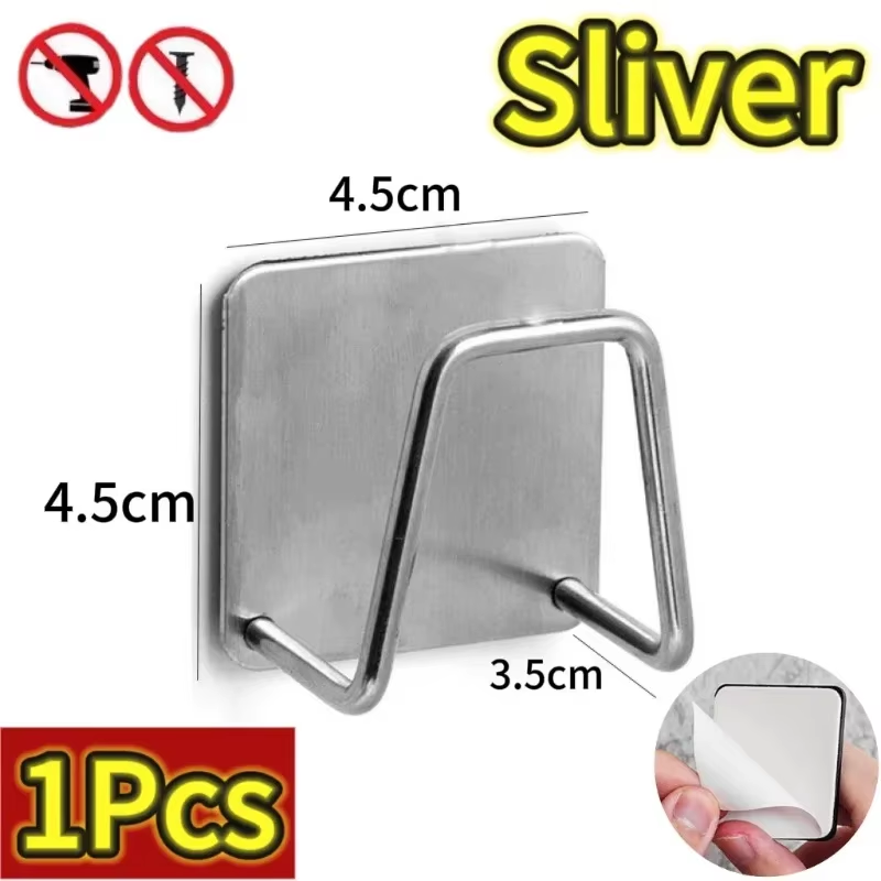 Kitchen Sponges Holder Stainless Steel Sink Shelf Adhesive Holders Drain Drying Rack Wall Hooks Accessories Storage Organizer