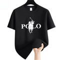 My Store Men's Summer Fashion Brand Black Clothing Casual Business Shorts Loose Sleeve Versatile Round Neck T-Shirt Breathable T-Shirt