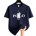 My Store Men's Summer Fashion Brand Blue Clothing Casual Business Shorts Loose Sleeve Versatile Round Neck T-Shirt Breathable T-Shirt