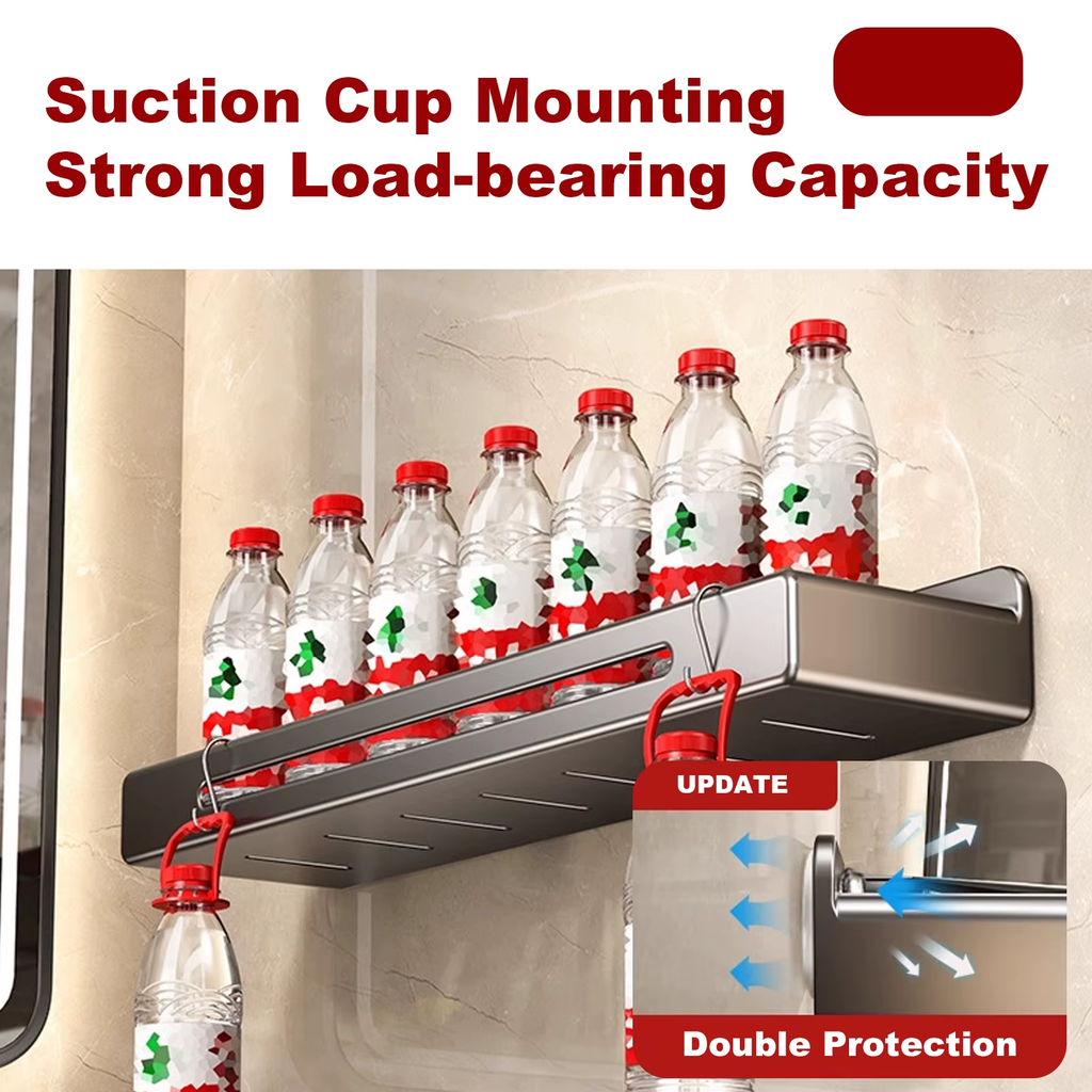 Wall Mount Bathroom Rack Bathroom Shelf Toilet Stainless Steel No Drill Hanging Rack Bathroom Organizer Hang for Kitchen Sink
