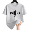 My Store Men's Summer Fashion Brand White Clothing Casual Business Shorts Loose Sleeve Versatile Round Neck T-Shirt Breathable T-Shirt